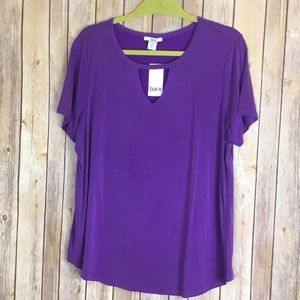 WOMEN BAR III TOP PURPLE SHORT SLEEVE SZ XL